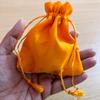 10 Pc 10x11 cm Raw Silk Jewelry Pouch Bag with Tassle drawstring Zari Border, Wedding Favor Party Favour, Gift Bag Jewellery  ORANGE