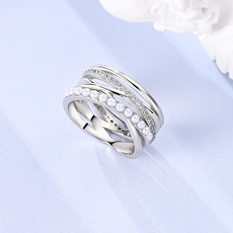 Rings For Women 925 Silver Sparkling Zircon Minimalist Geometric Star X Rings Romantic Wedding Engagement Valentine Jewelry Gift