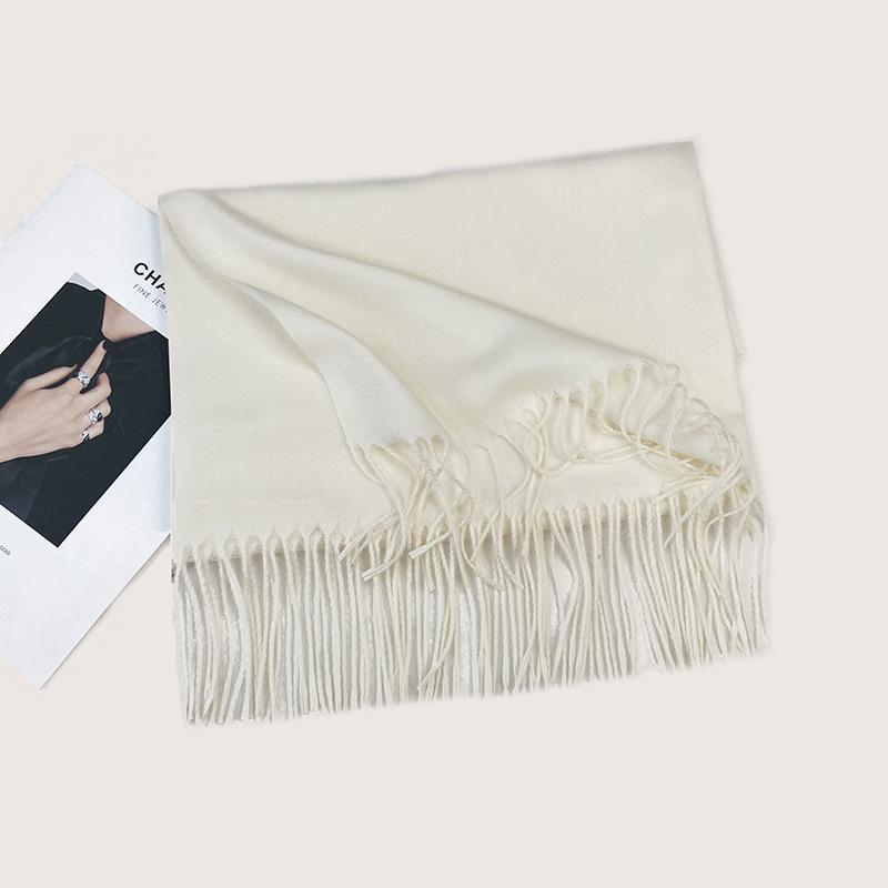 Autumn and Winter New Solid Color Scarf Imitation Cashmere Scarf Women's Warm Shawl Scarf