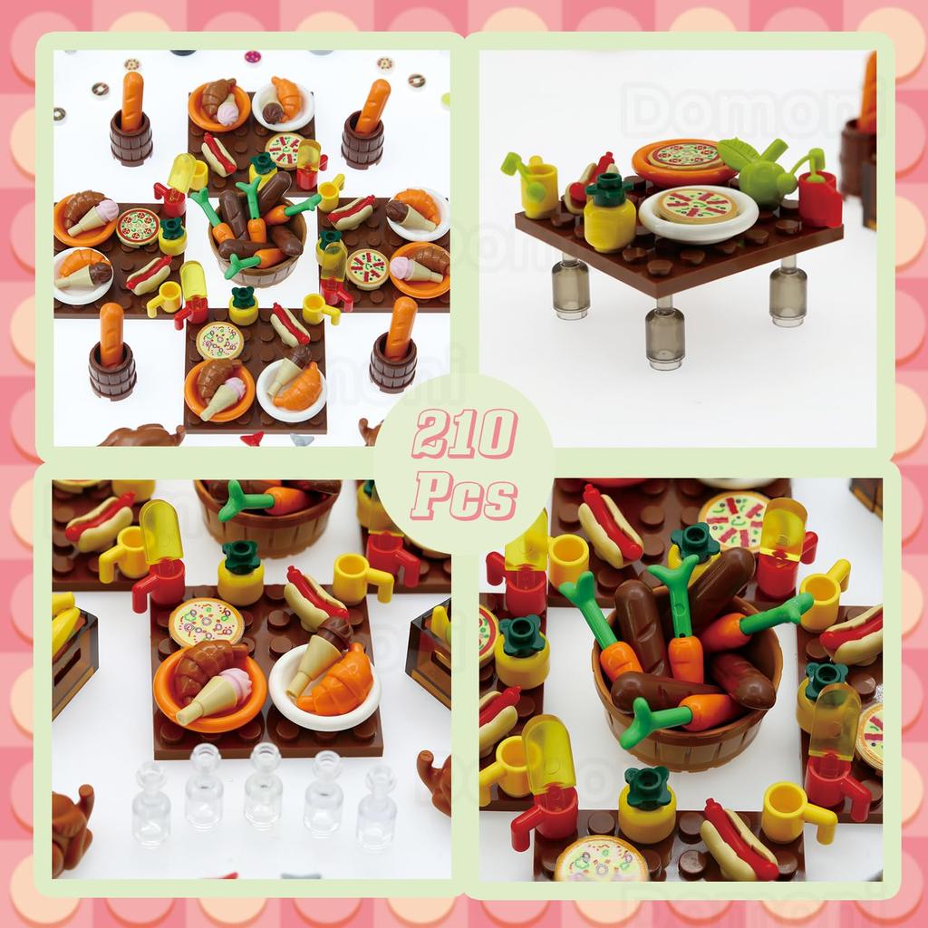 Набор строительных блоков Creative City Food, совместимый с основными брендами, идеально подходит для детских вечеринок и развивающих игрушек, пиццы,