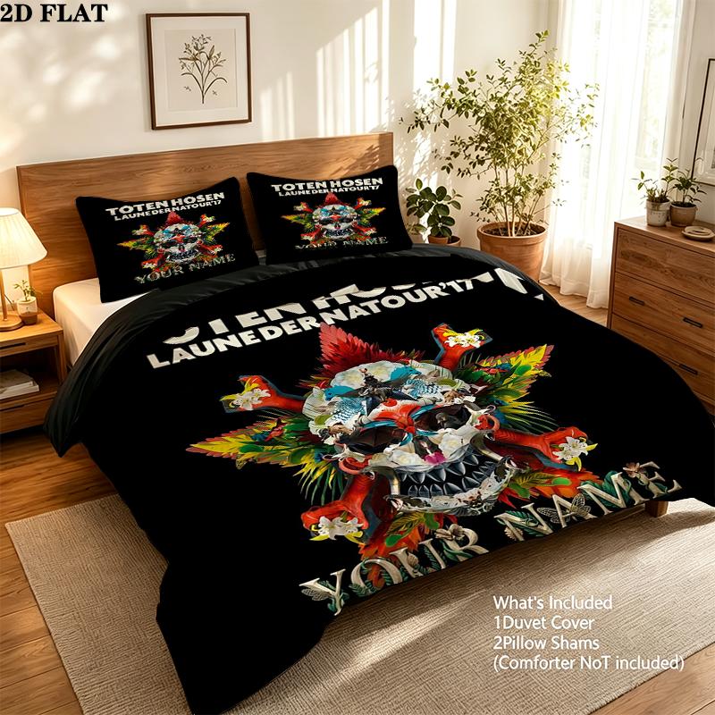 Custom Name,Die Toten Hosen Pattern Bedding Home Decoration Birthday Gift ( 1 duvet cover + 2 pillowcase, without core),fan merchandise.
