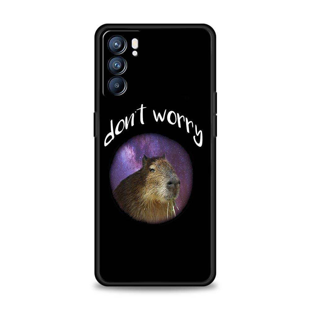 Cute Cartoon Capybara Case For Oppo Find X6 Pro X5 A54 A53 A52 A9 2020 A15 A95 A17 A16 A76 A74 A57 Reno7 Reno6 Pro Plus 5G Cover