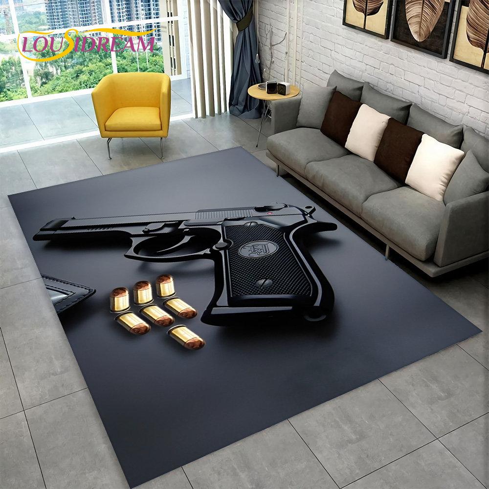 3D штурмовая винтовка, пистолет, патрон, коврик для пистолета, коврик для дома, гостиной, спальни, дивана, коврик для двери, декор, детский нескользящий напольный коврик