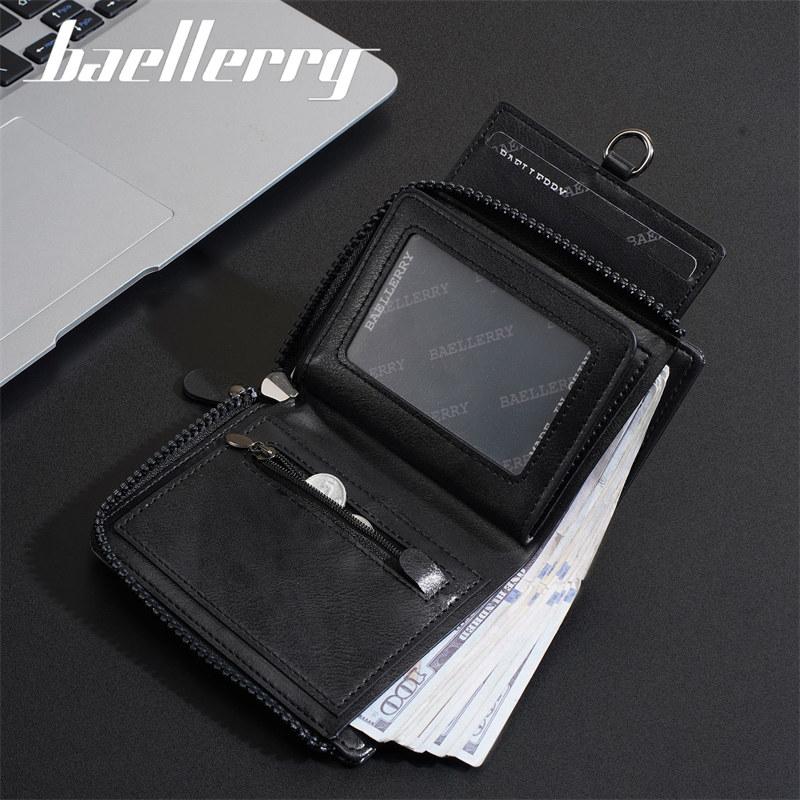 Baellerry Винтажный Дизайн Короткие Кошельки для Мужчин Мужской Бизнес Держатель для Водительских Прав ID Карты Кошелек для Мелочи