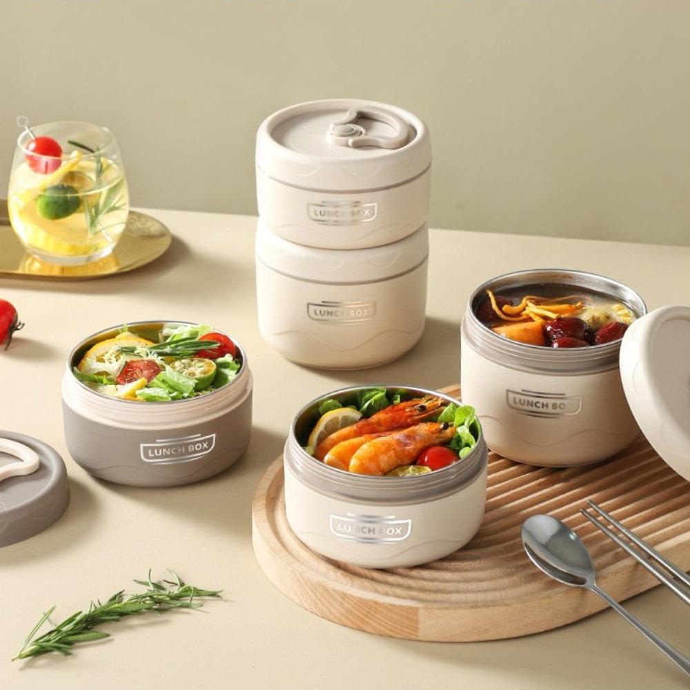 Герметичная школьная студенческая ланч-бокс-бокс из нержавеющей стали, переносная изолированная суповая чашка