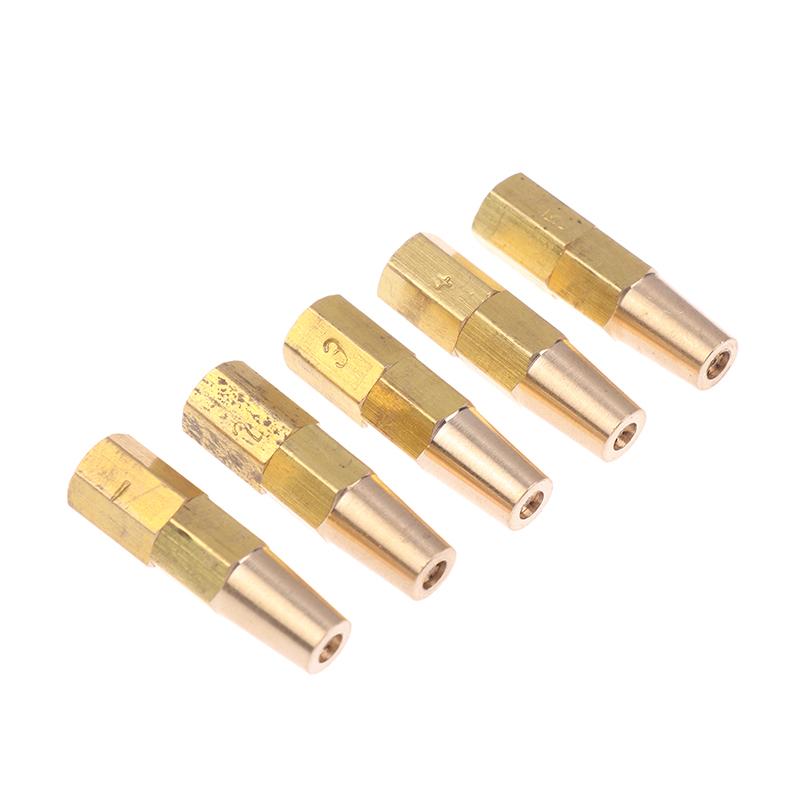 Copper Propane Welding Nozzle Tip Set - 0.5/0.6/0.7/0.8/0.9mm Replacement Parts for H01-2 Gas Welding Torch Holder Accessories