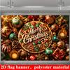 1Pcs Merry Christmas Pine Branches Candles Balls Decoration Background Xmas Backdrop Decorations For Photo Studio Booth Party
