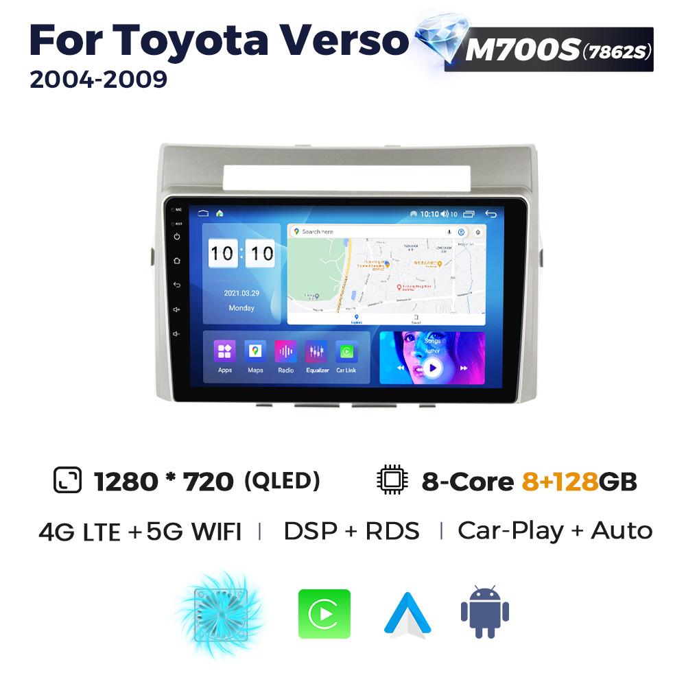 Navifly 8-ядерный 8+256G 2 Din Android автомобильный радиоприемник для Toyota Corolla Verso AR10 2004-2009 видеоплеер стерео Carplay автомобильное головное устройство