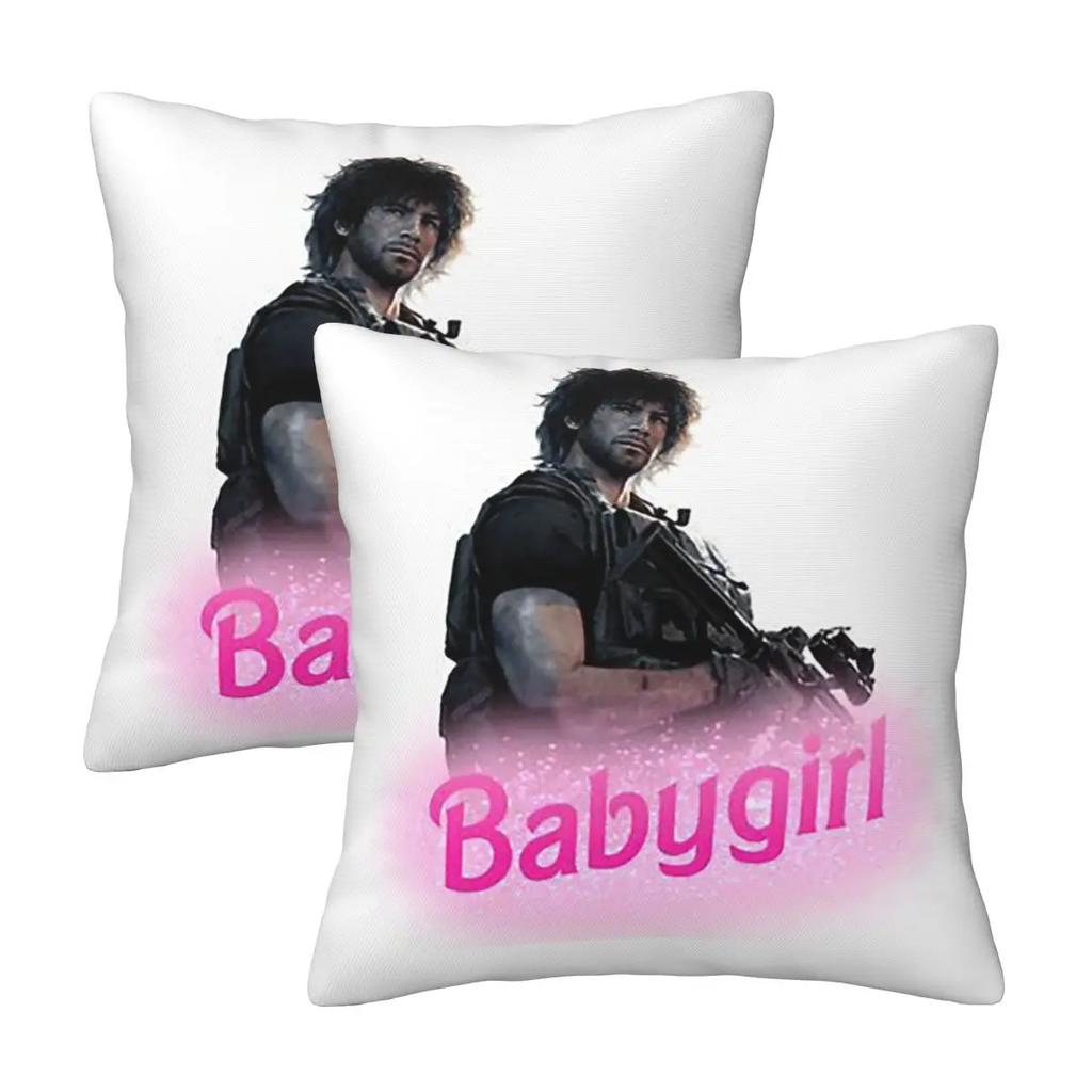 Carlos Oliveira Babygirl 2 Pcs Square Pillowcase Pillow Cover Cushion Zip Decorative Comfort Throw Pillow For Home Car