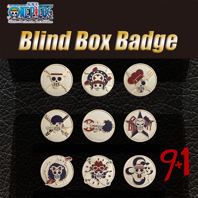 1pc Official ONE PIECE Straw Hat Pirates Skull Gold Medal Blind Box – A Fashionable Badge & Fun Surprise Gift for Friends.