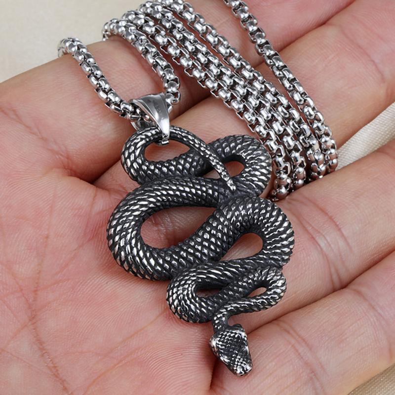 Модное мужское ожерелье-змея, хип-хоп античное ожерелье из титановой стали, трендовое мужское ожерелье