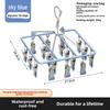 Plastic Dipped 24-Clip Round Sock and Underwear Drying Rack for Household Use