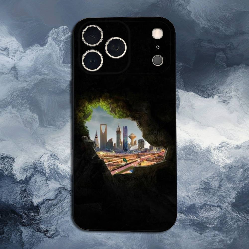 Salman Saudi Arabia For iPhone 12,16,11,14,15,17,13,X,Mini,SE,Max,8,7,XR,XS,Plus,Pro,Soft Silicone Black Case