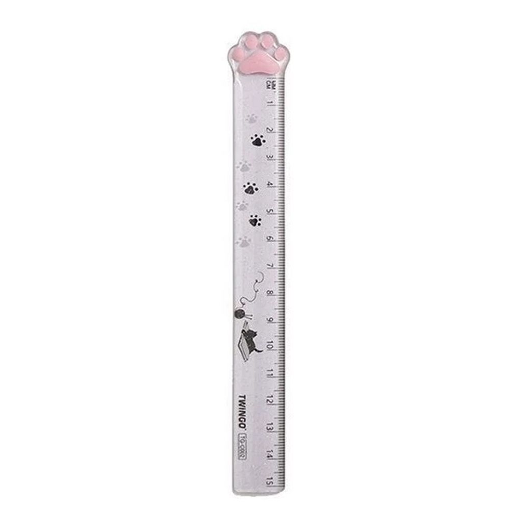 Kids Gifts 15cm Plastic Painting Cats Claw Ruler Straight Ruler Scale Ruler Measuring Ruler