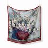 Famous Oil Painting Twill 100% Silk Scarf Fashion Bandana Women Scarf Wraps 53cm Square Scarves Hijab Head Scarf Neckerchief