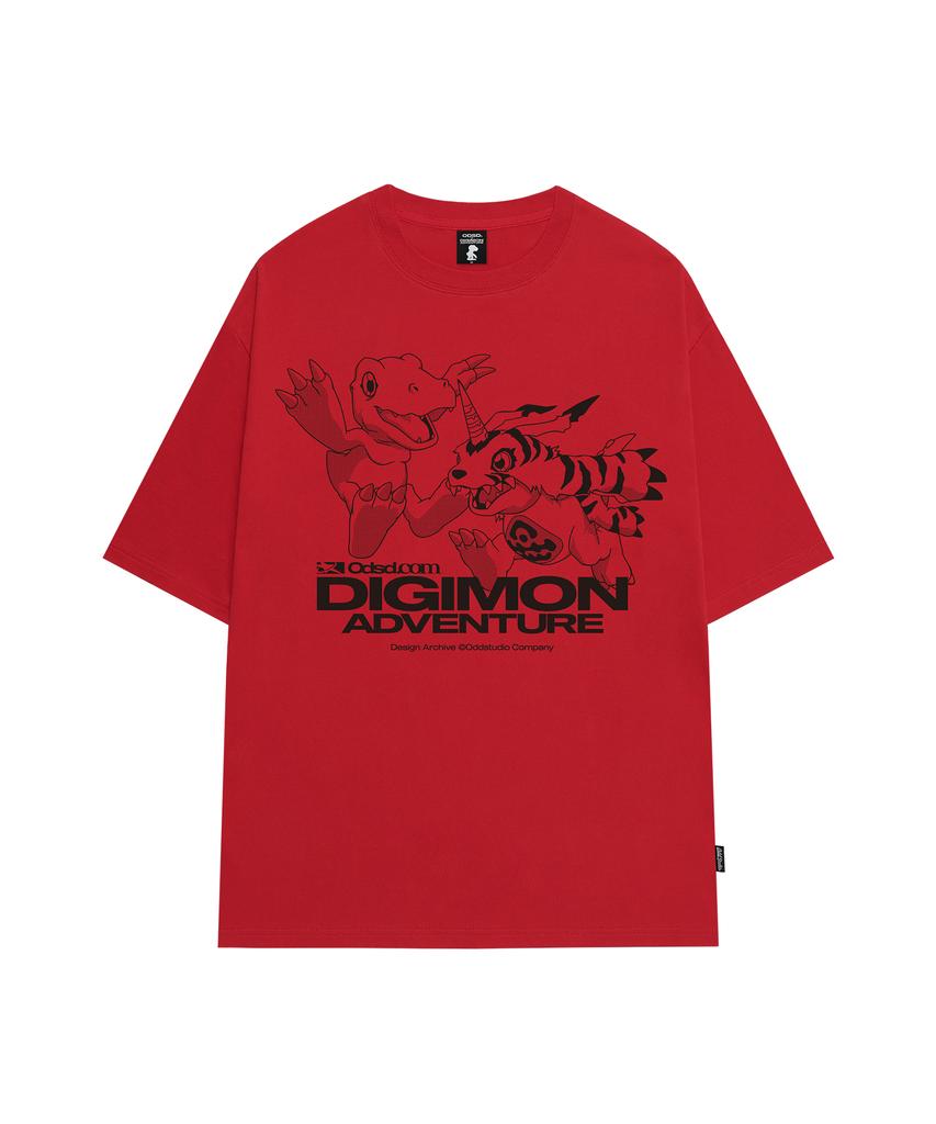 ODDSTUDIO [Digimon Adventure] Агумон и Габумон Свободная футболка - 2 цвета