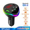 Bluetooth 5.0 FM-передатчик Handsfree автомобильный радиомодулятор U-Disk Aux MP3-плеер USB Type C адаптер для быстрой зарядки с RGB-подсветкой
