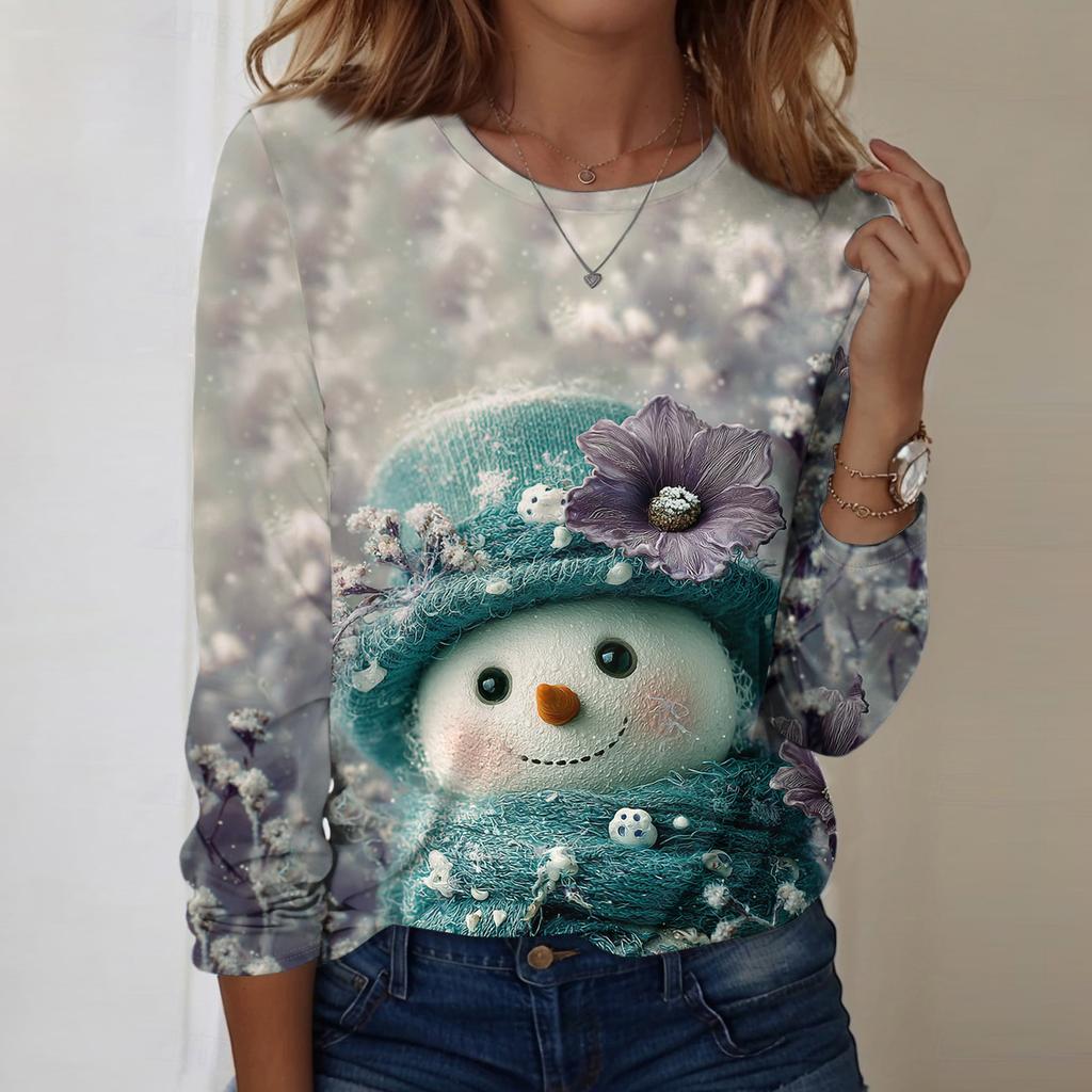 Рубашки с длинным рукавом для женщин, милые футболки с графическим принтом, блузки, повседневные базовые топы больших размеров, пуловеры