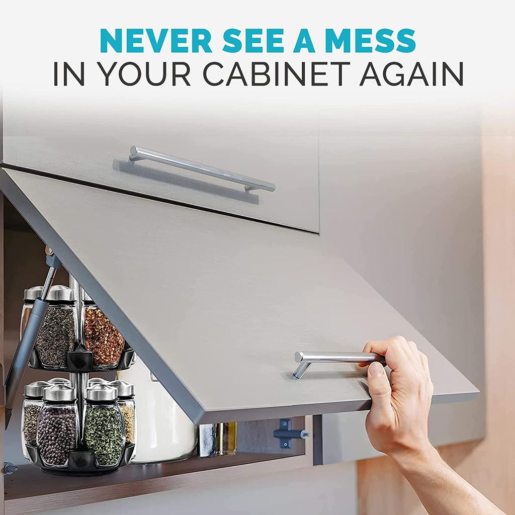 Органайзер для специй в шкафу — органайзер для приправ, трав и специй с 12 баночками и этикетками — вращающаяся полка для специй