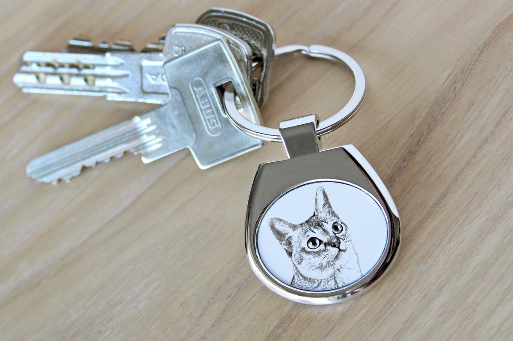 Singapura Cat - Keychain with a Cat, Keychain with a Print, Personalized Pendant from the Art-Dog Brand