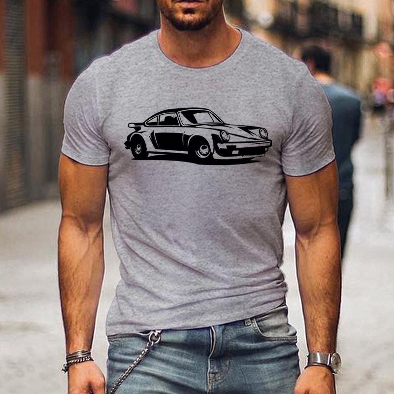 Summer Man T-Shirt Fashion Loose Casual T-shirts Men's Clothes Classic Car Printed Graphic Crewneck Short Sleeves Tops Men Clothing