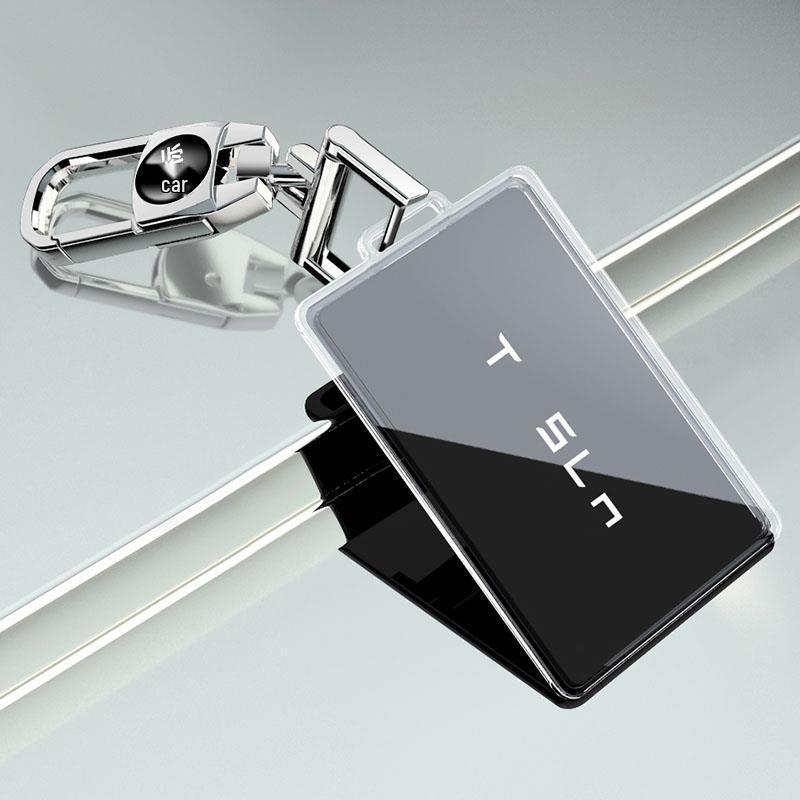 Transparent Key Case & Card Holder for Tesla Model 3/Y/S