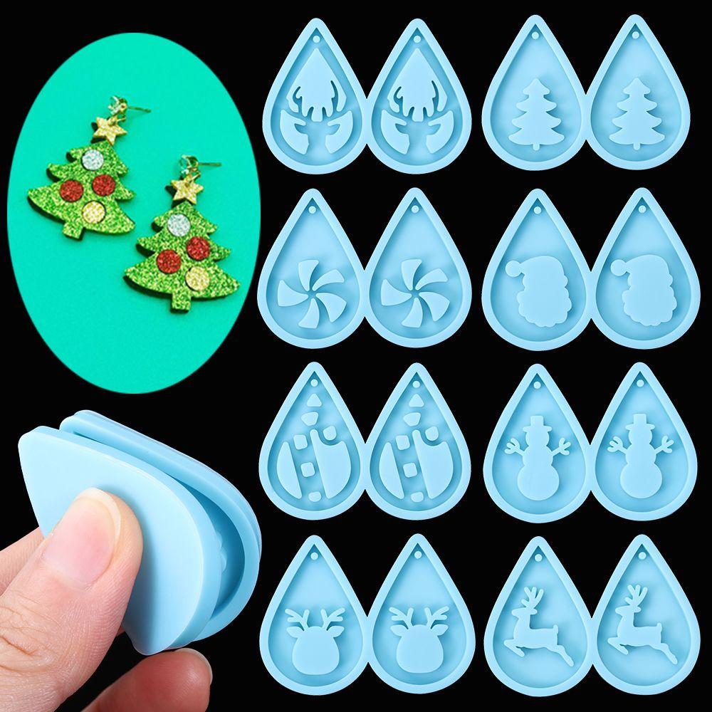 Making Tools Dangle UV Epoxy Earrings Resin Mold Merry Christmas Resin Silicone Mould Pendant Molds