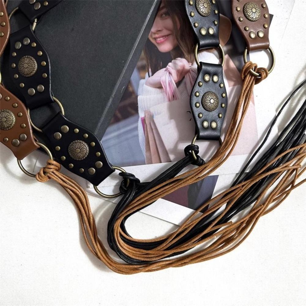 Винтажный пояс на заклепках, пояс с люверсами, пояс из искусственной кожи, ретро пояс-корсет, женские джинсы