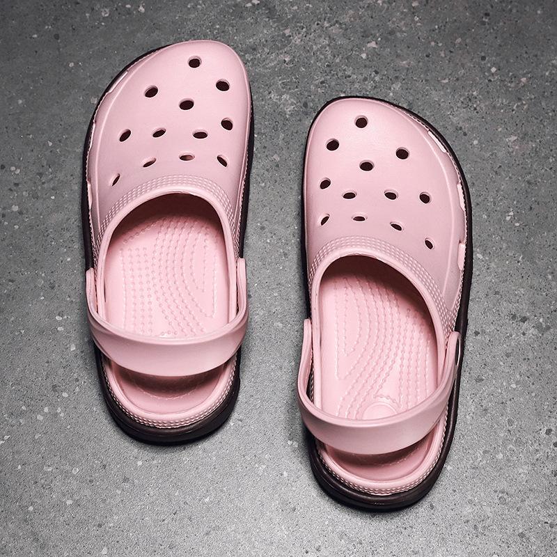 Сандалии Newbeads, дырявые туфли, домашние тапочки для пар, летние, с вырезом, с пряжкой, улыбающееся лицо, для мужчин и женщин, пляжные туфли на плоской подошвеrt5