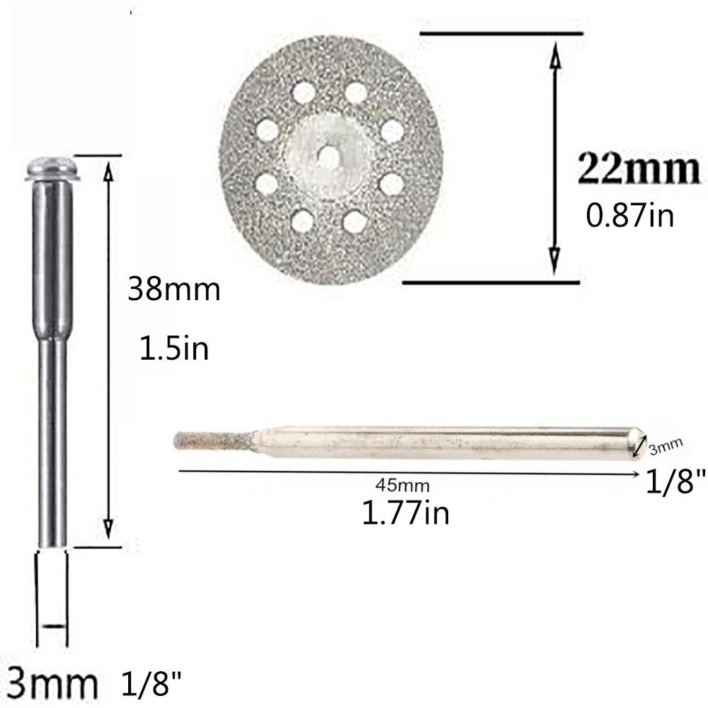 Новый набор из 32 алмазных шлифовальных, режущих, гравировальных насадок-колёс для камня, плитки, стекла