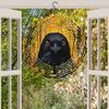Metal Wind Chime with Crow and Autumn Leaves Design 360 Degree Spinning Hook Durable Outdoor Decor for Garden Patio Yard Indoor Hanging