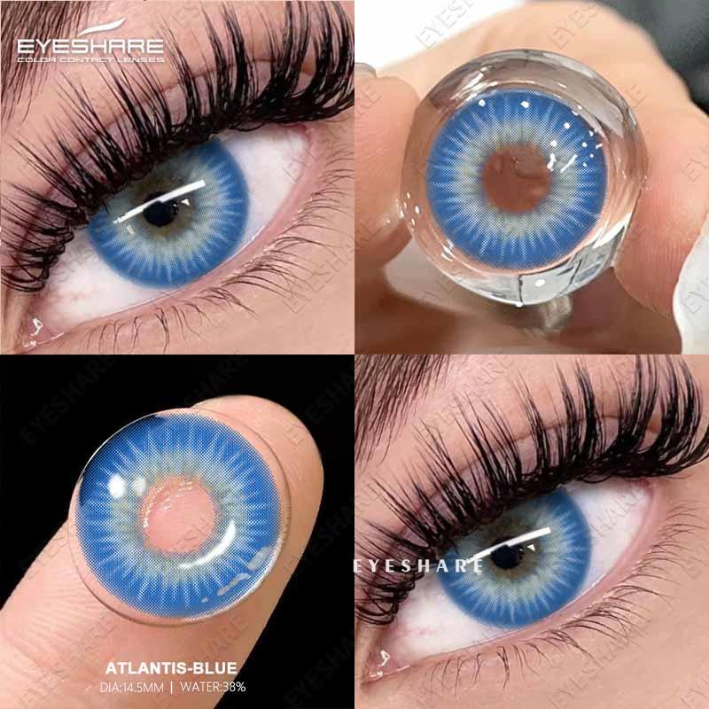Eyeshare Цветные контактные линзы коричневые свежие годовые одноразовые линзы зеленые удобные натуральные контактные линзы цветные мягкие линзы для глаз 1 пара