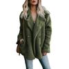 Autumn and Winter Double Breasted Loose Fleece Jacket Women Fashion Long Sleeve Plush Coat Women Vintage Solid Warm Plus Size Jackets for Women 24900
