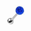 Хирургическая сталь со стразами, шарик со штангой, кольцо для языка, шпилька для пирсинга