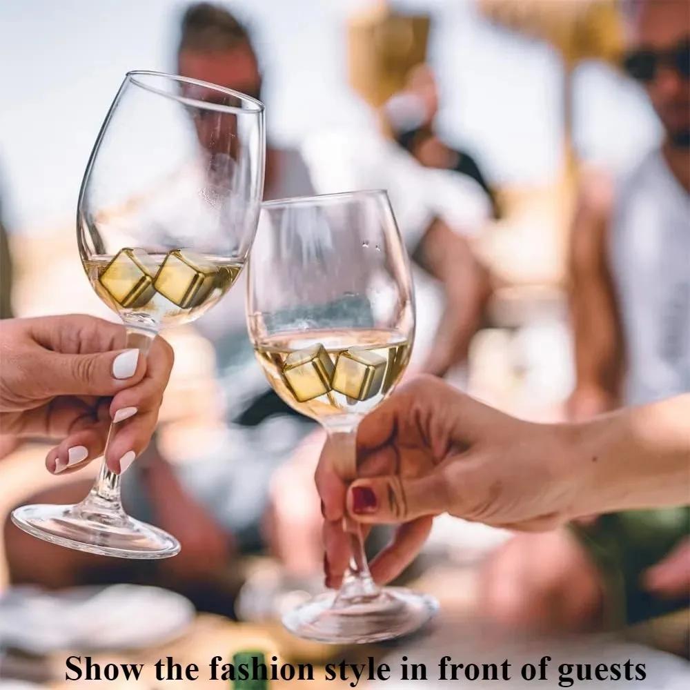 8 шт. Камни для виски с быстрой заморозкой, многоразовые кубики льда из нержавеющей стали для водки, вина, пива, сока, охладители-камни для виски, инструменты-охладители