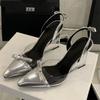 Spring Summer Fashion PVC Transparent Pointed Toe Women Pumps Elegant Crystal Wedges Heels Sandals Party Shoes