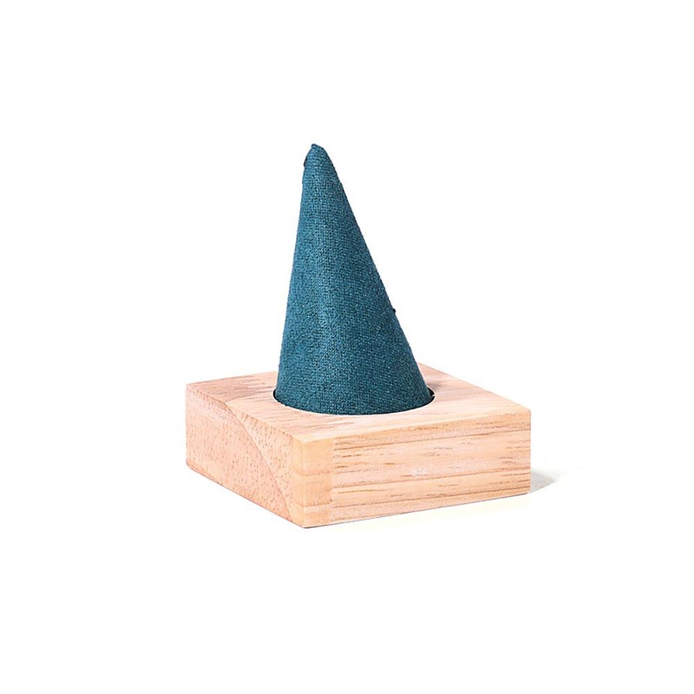 Jewelry Display Cone Shape Rings Holder Storage Rack Wooden Rings Organizer Girls Women