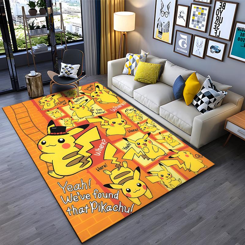Various Styles Pikachu Printed Carpet Gifts for Boys and Girls Friends Bedroom Living Room Sofa Large Size Mat Non-slip Rugs