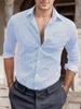 Modern Men's Woven Striped Long-sleeve Shirt, Trendy Casual Wear for Daily Outfits.