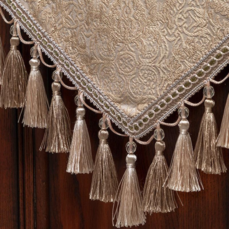 Современная вышитая цветочная скатерть, роскошные европейские настольные флаги, декор для обеденного стола, обувной шкаф с кисточками, скатерть