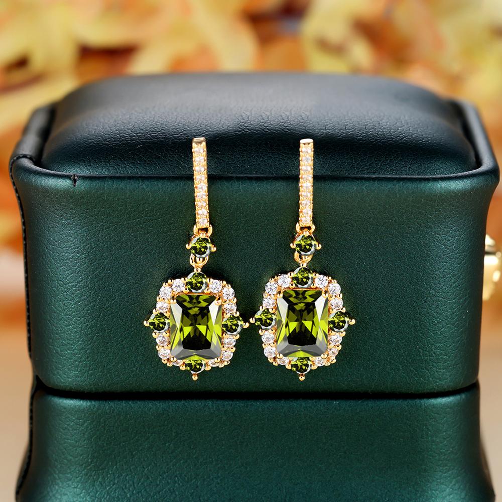 Серьги-подвески из кубического циркония золотого цвета, роскошные женские серьги, свадебные украшения для ушей