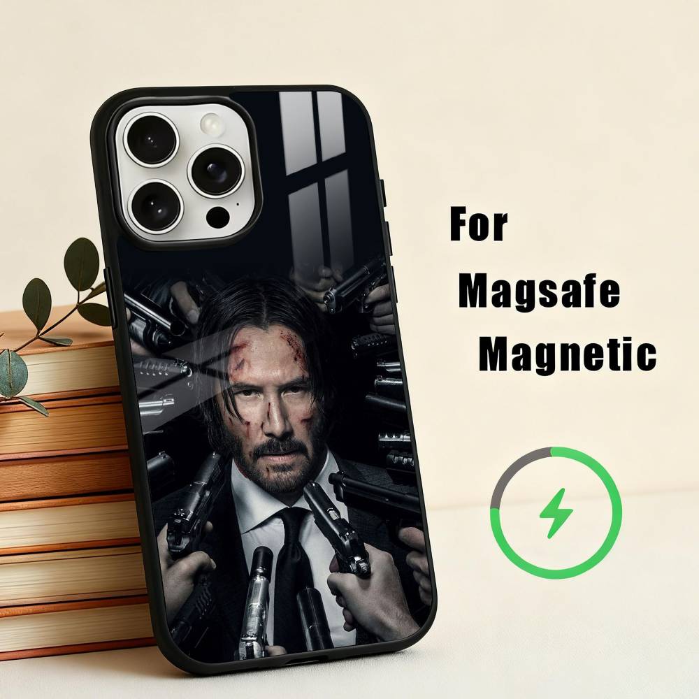 M-Персонаж фильма J-Джон У-Уик Чехол для телефона для iPhone 17,16,15,14,13,12,Plus,Pro,Max для Magsafe Магнитная беспроводная зарядка