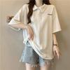 Fashion Letter Tshirts Summer Women Print Graphic Tshirt Femme Harajuku Casual Loose Polo Collar Waffler Clothes T Shirt Female Streetwear