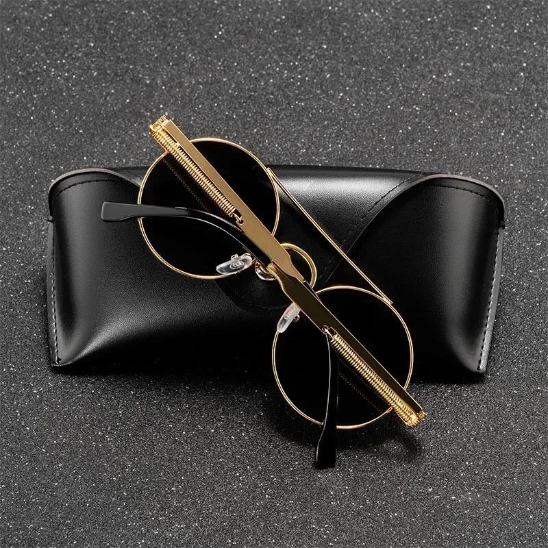 Винтажные солнцезащитные очки в панк-стиле для женщин и мужчин, ретро, круглая металлическая оправа, летние, весенние, роскошный дизайн, очки для вождения автомобиля, очки