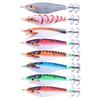 10cm 9.6g Squid Hook Wood Shrimp Lures Jigs Lifelike Simulation Hard Bait Fishing Tackle Pecsa