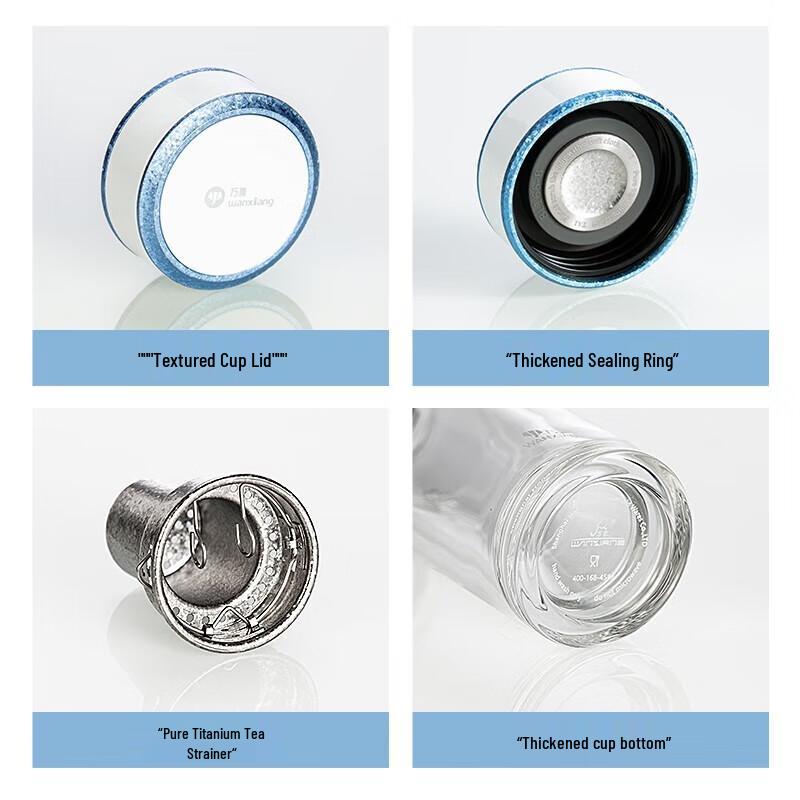 WANXIANG Double-Layer Antibacterial Glass Cup