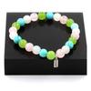 Stones and Minerals. Peridot Pearl Bracelet + Moonstone + Rose Quartz + Turquoise 8 Made In France.