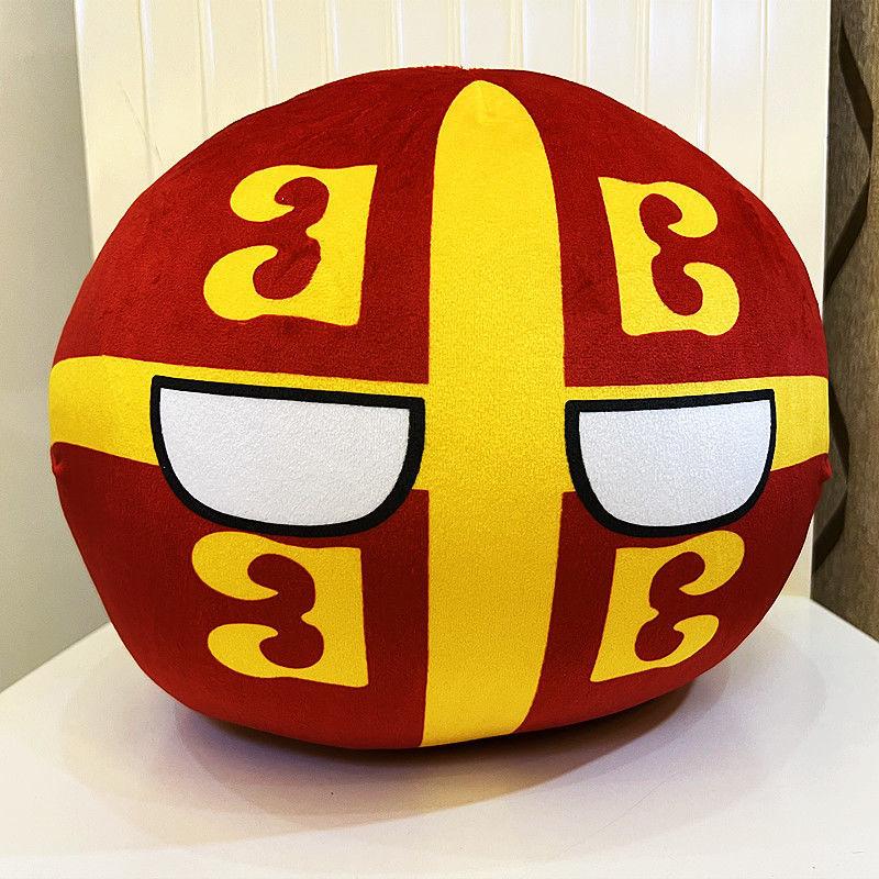 Cartoon Polandball Plush Toy Cute Country Ball Plush Doll Soft Pillow Cute Keychain Pendant Boys and Girls Birthday Gifts