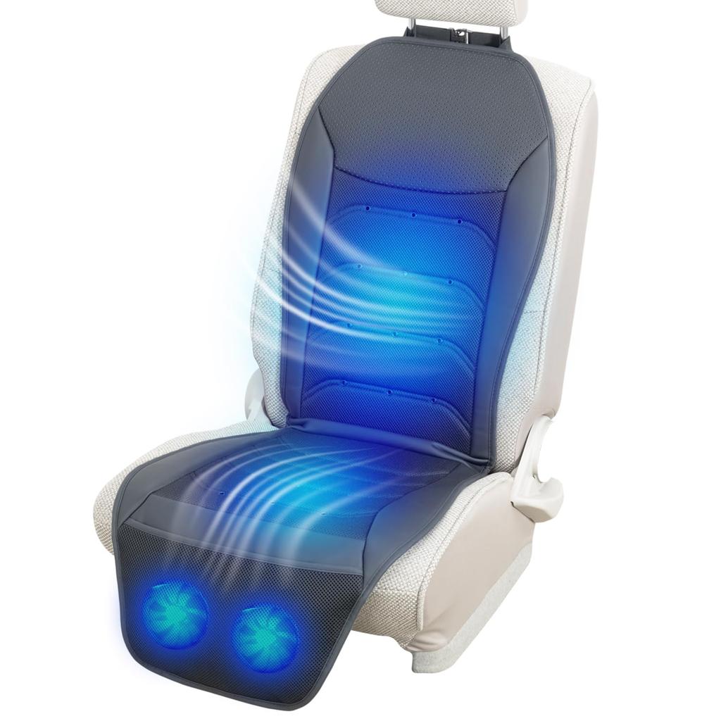 SEIWA Car Seat Air Seat Compatible with Equipped with Two Large Stepless Airflow Prevents Cool Air Quiet Design Easy Simply Place Mesh and Perforated