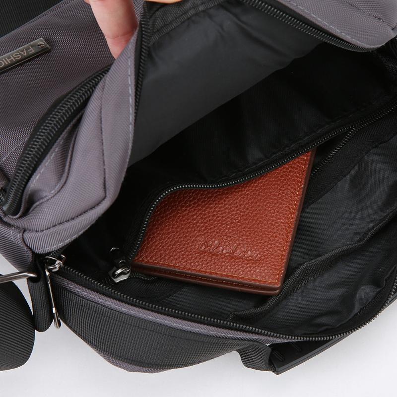 Мужская деловая наплечная сумка с защитой от кражи - Прочный офисный портфель с множеством карманов на молнии